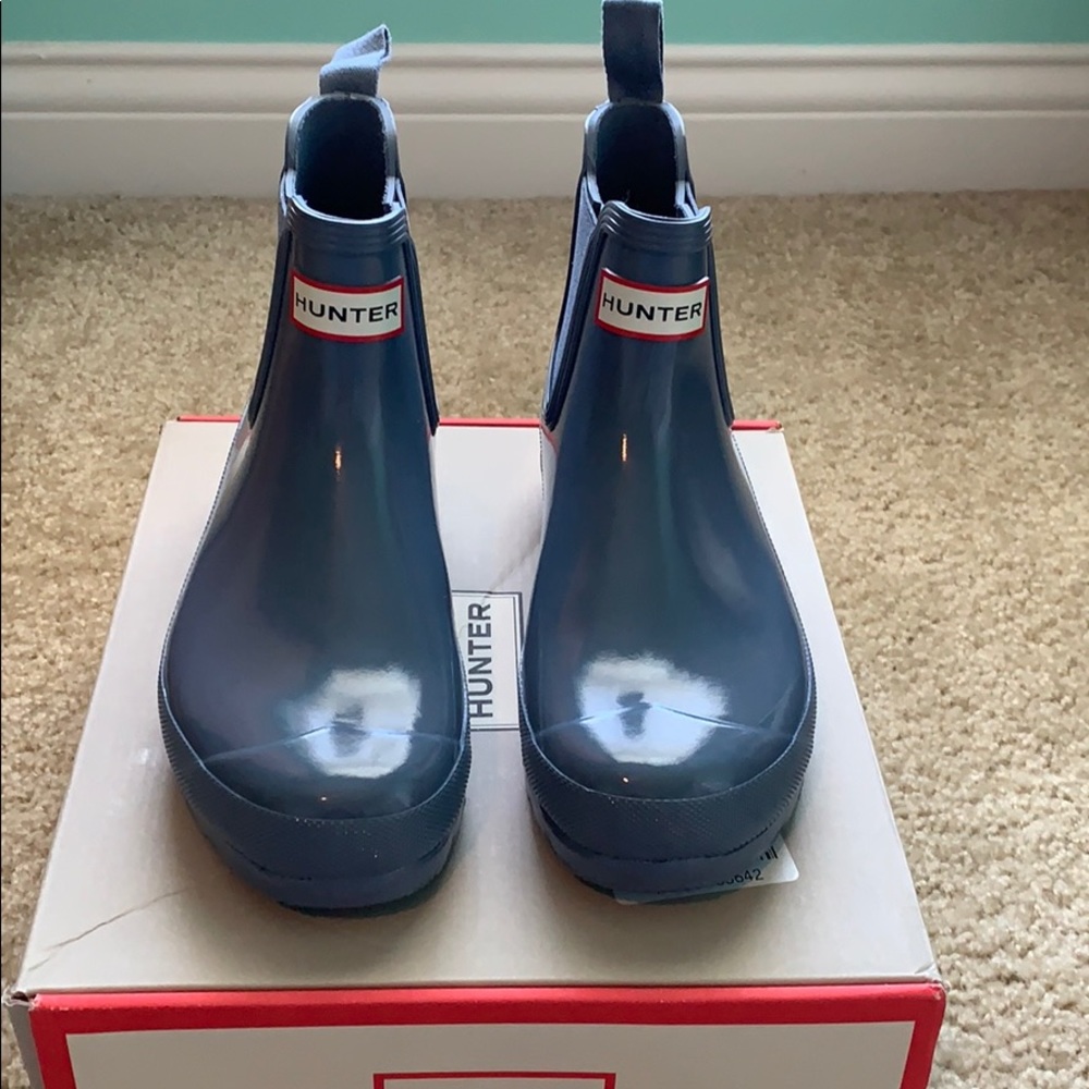Hunter | Chelsea Ankle Rain Boots | Size 7 | Grey Blue - Picture 4 of 9